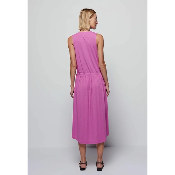 NWT Nation LTD Brianna Rosebud Pink Pima Cotton Midi Sleeveless Dress Sz M Beach - Picture 2 of 16